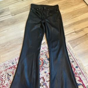 america eagle leather flare pants